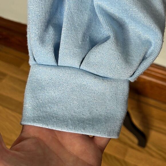 INC International Concepts Womens Sweater Sparkle Silver Blue Size Large NWT - Picture 4 of 11